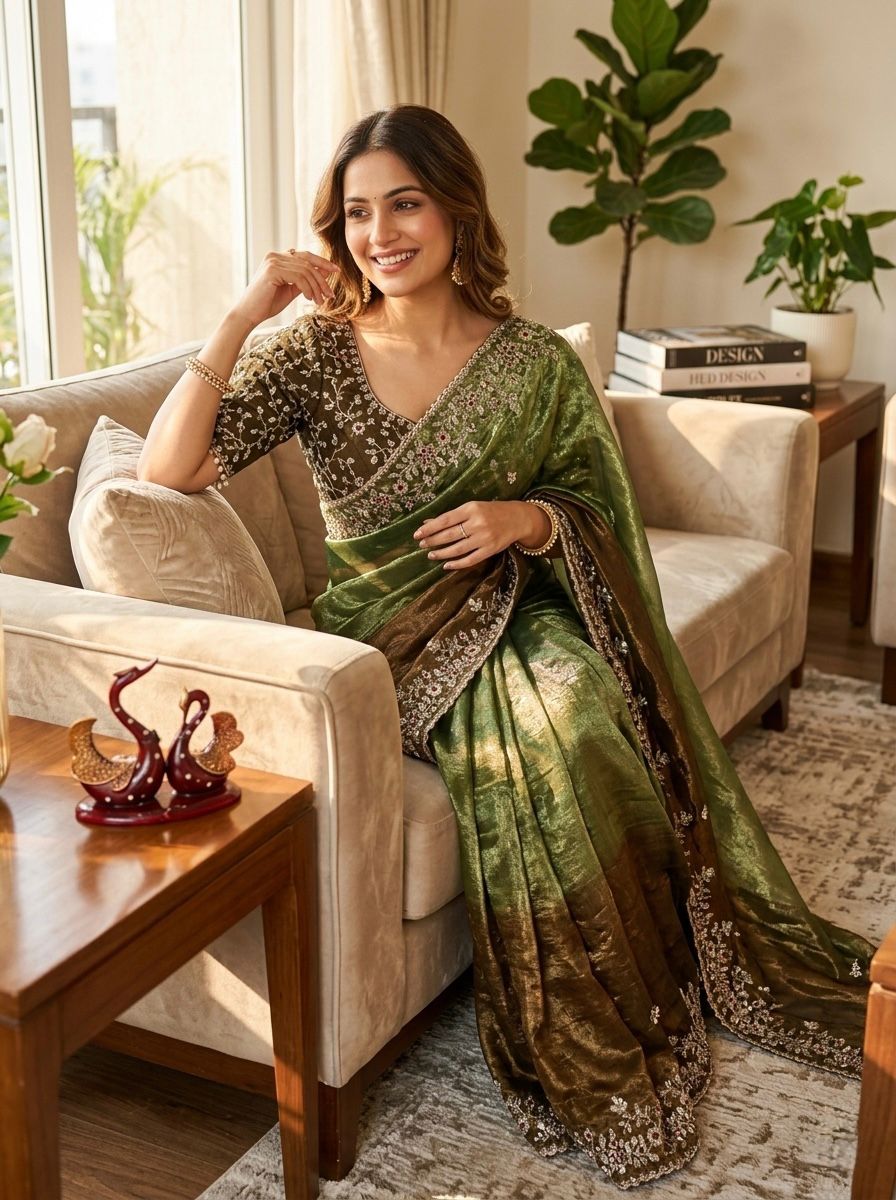 Shaded Color  Soft Frendy Chiffon Saree