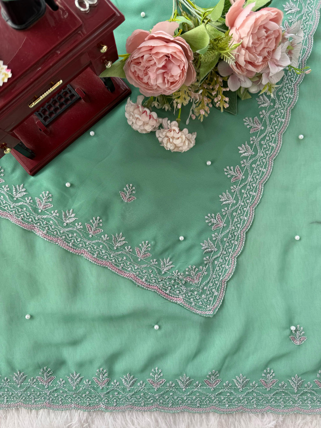 Faux Georgette Designer Wedding Saree