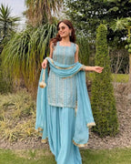 New Designer Party Top Pallazo & Dupatta Set👗