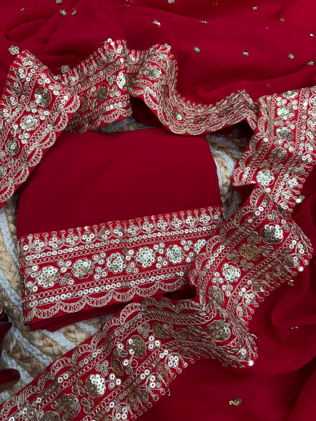 Wedding Special Pure Georgette Sequance  Saree