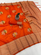 Pure Naylon kadi Creap Georgette Saree