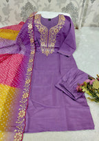 LAHERIYA KURTI WITH DUPATTA
