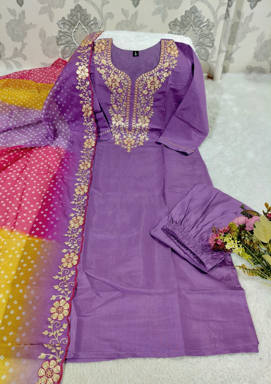 LAHERIYA KURTI WITH DUPATTA