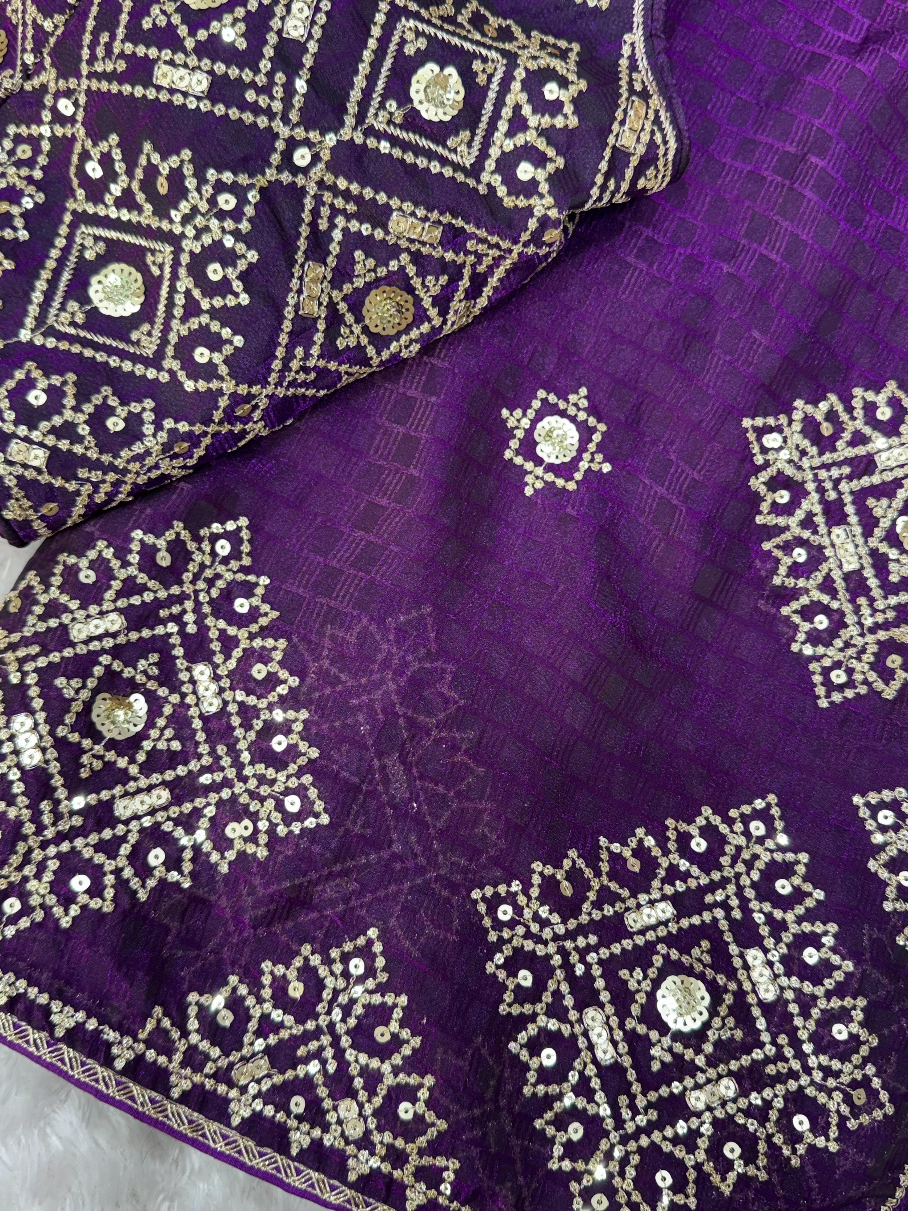 Madhubala Fandy satin self jacquard Saree