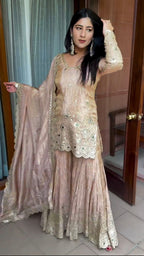 Pure Heavy Chinnon Silk Top Plazzo
