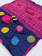 Pure Moss Bandhni Saree