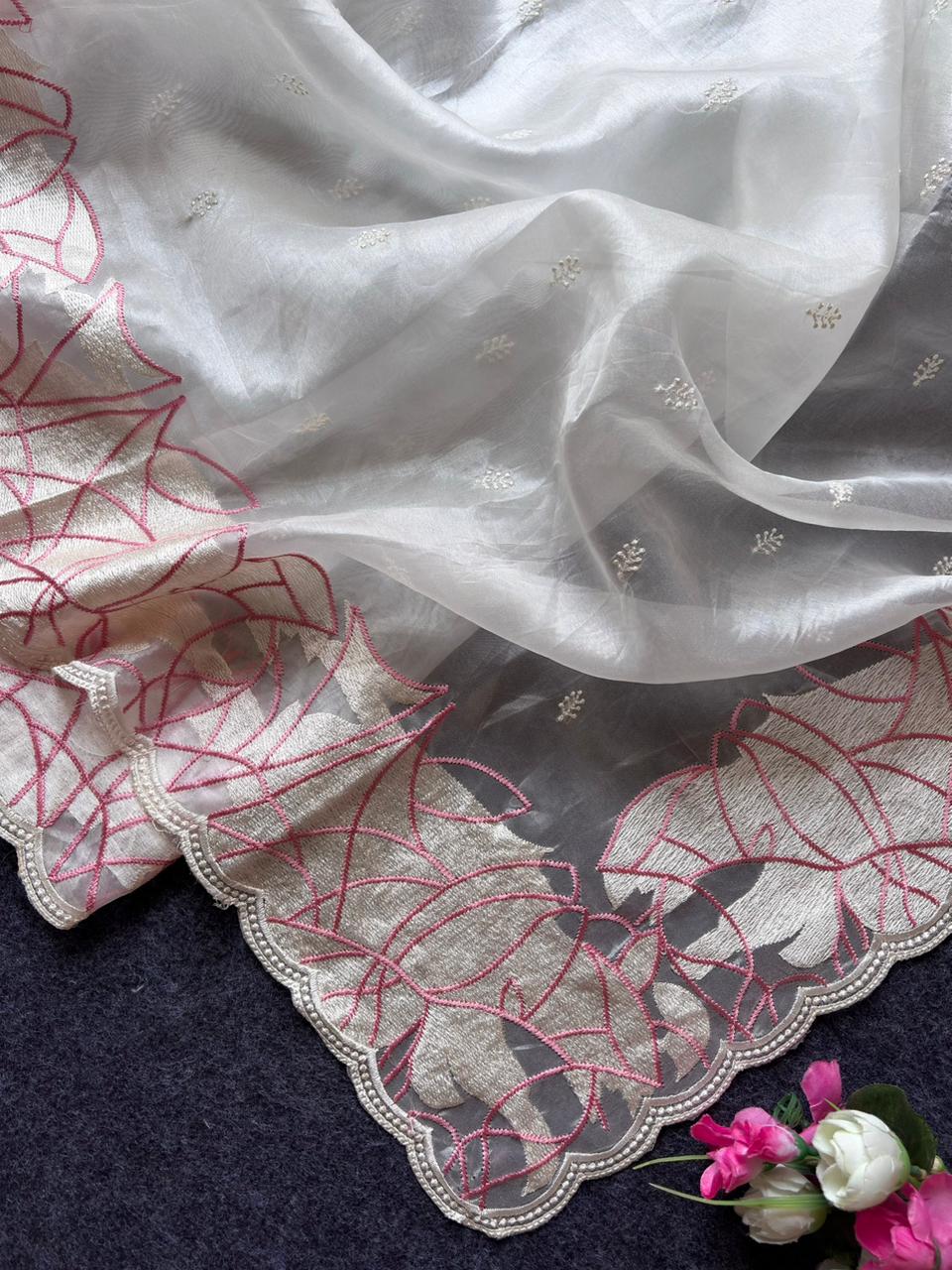 Wedding Season Crush Organza Saree