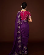 Soft Natural Viscose Chinnon Saree