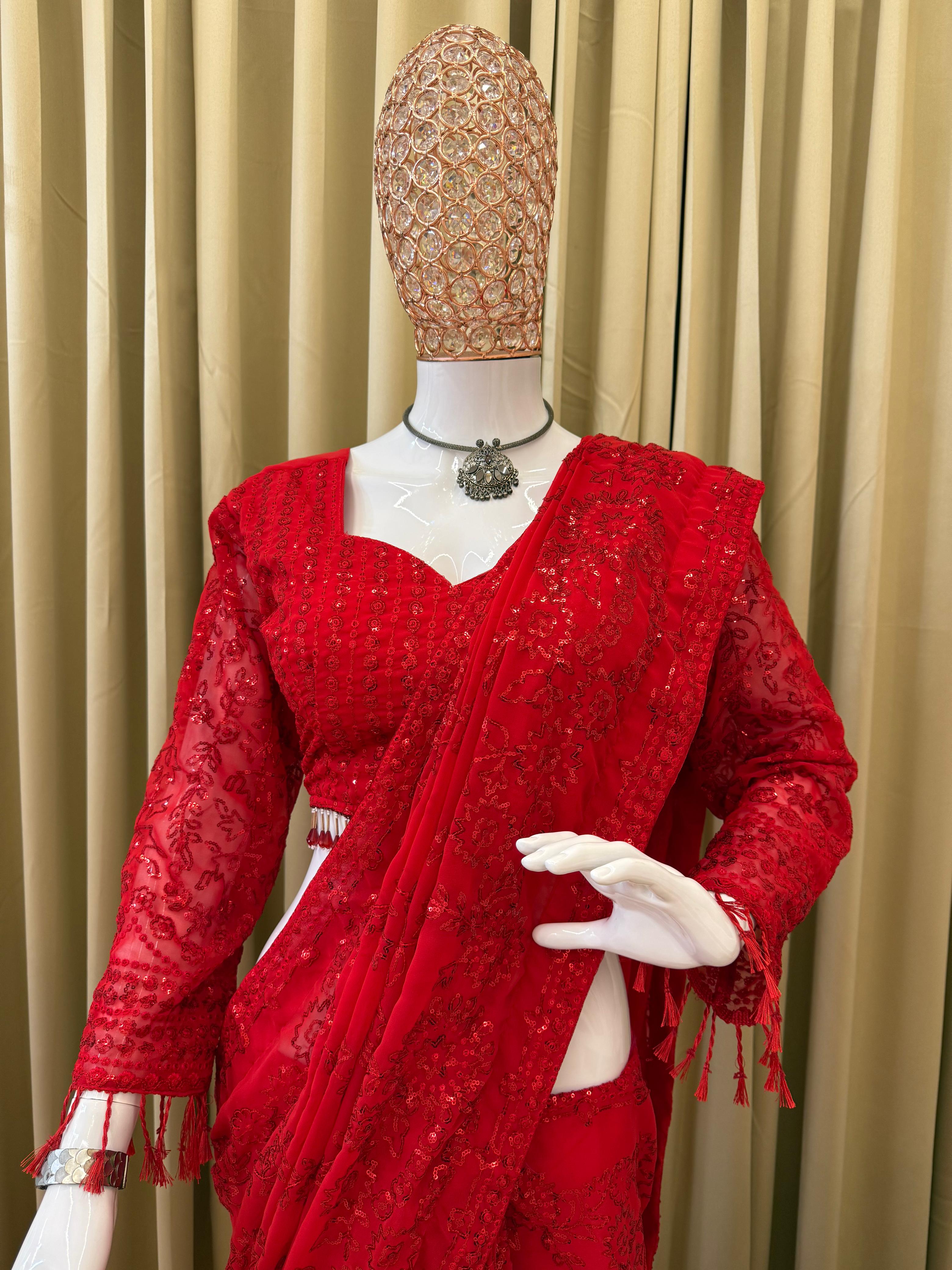 FAUX GORGETTE SAREE