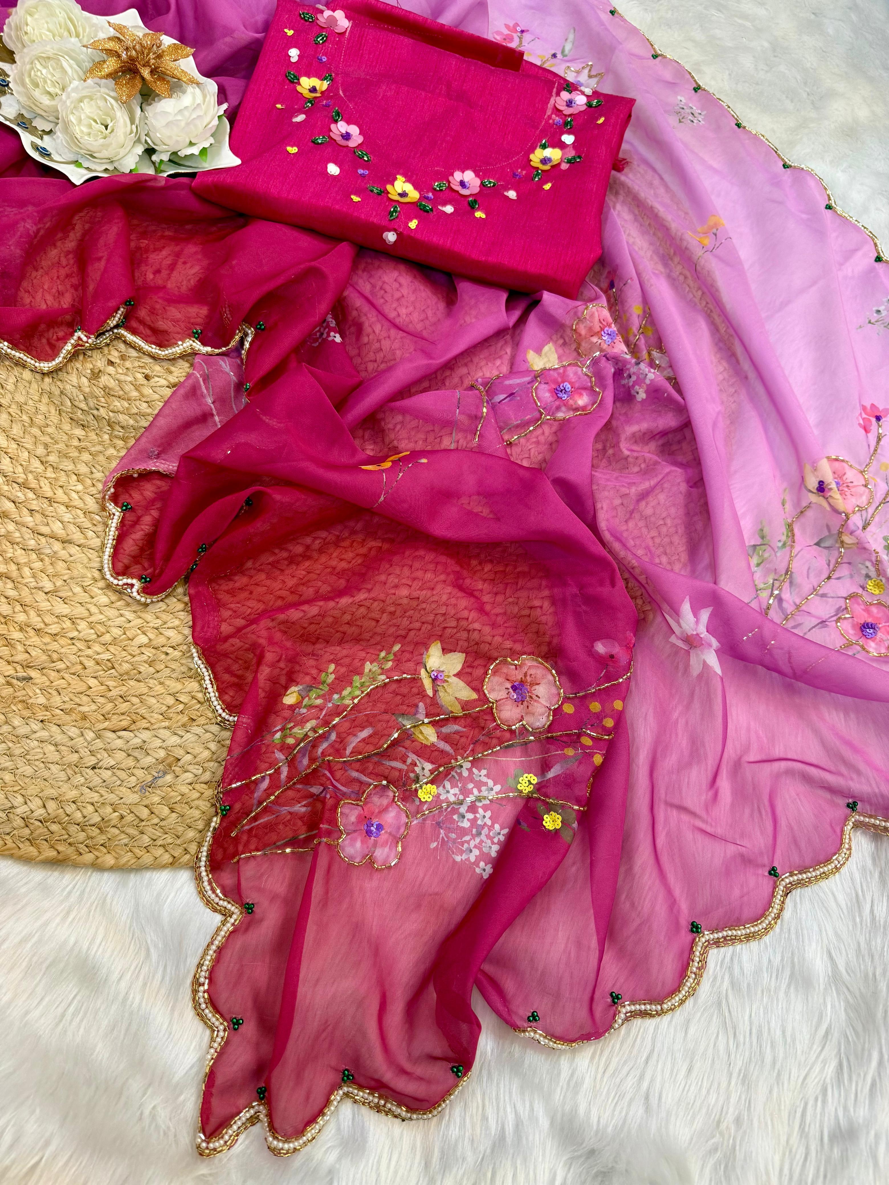 Pure soft Tebby Silk Saree