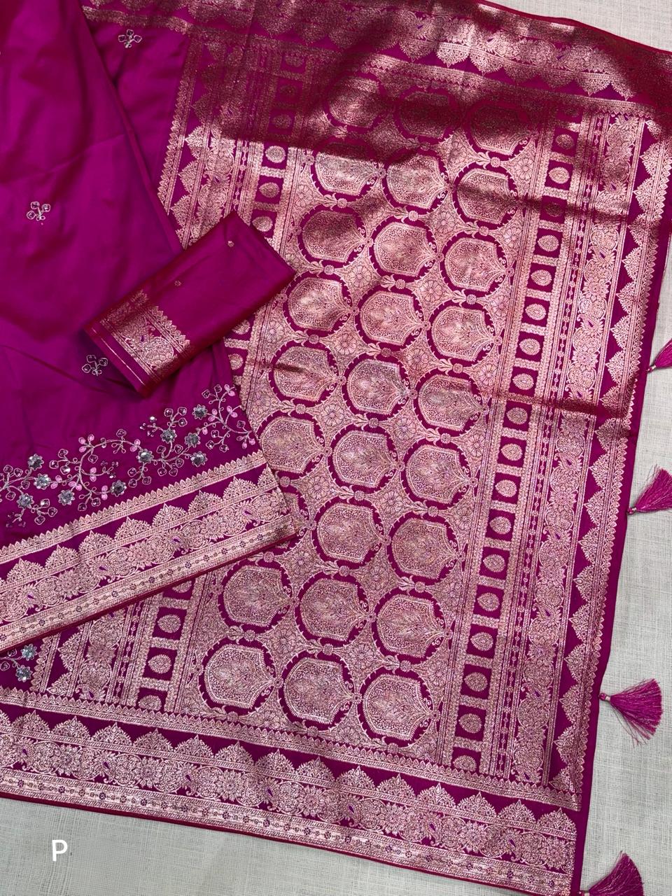 Banarasi Silk With Zari Border Saree