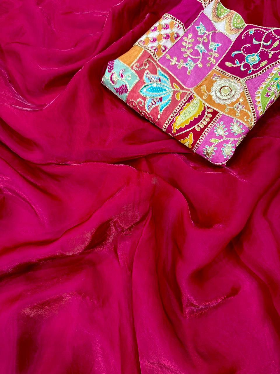 Space Fendy Sattin Saree