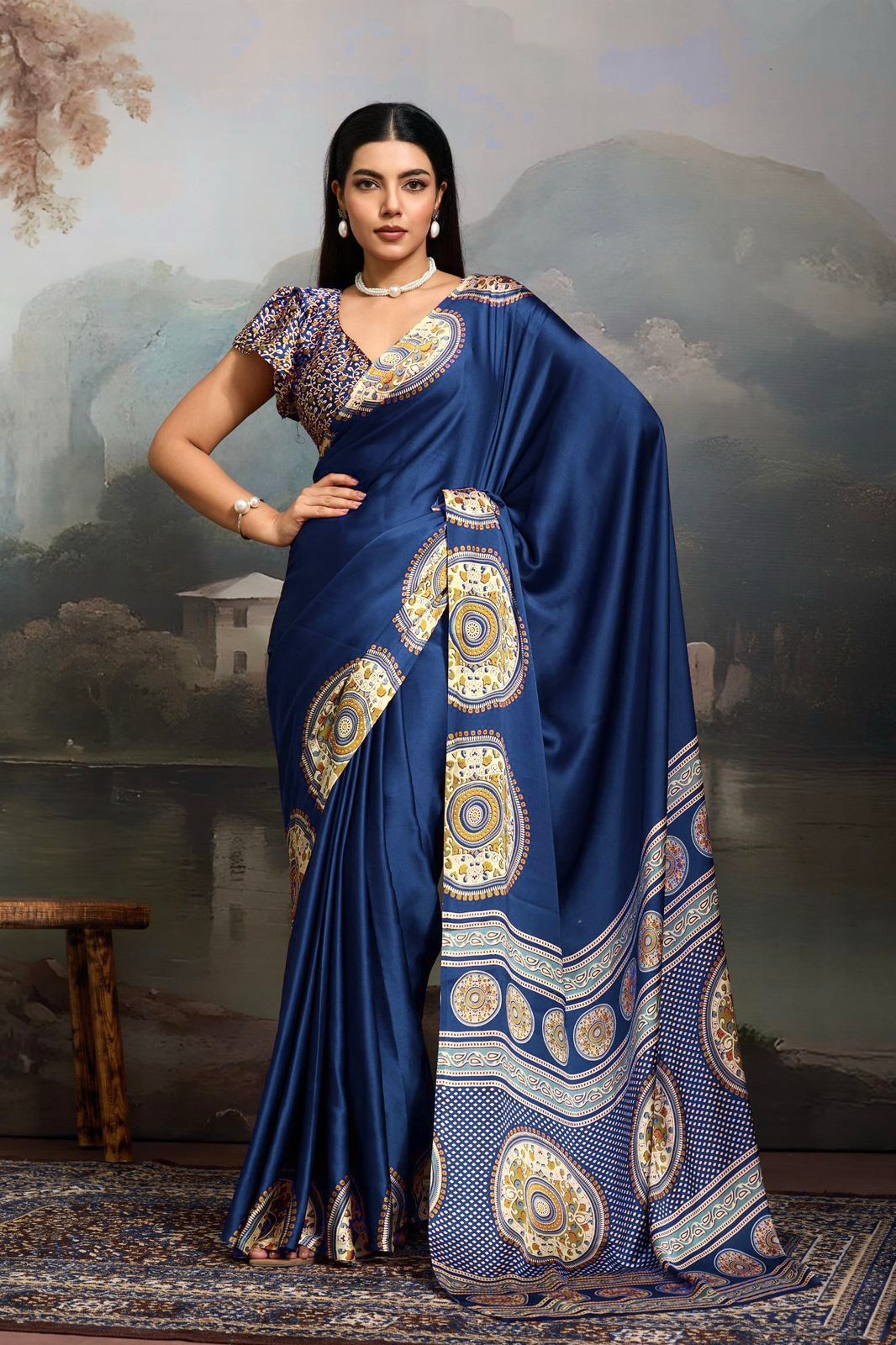 Pure Crape Satin Saree