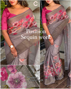 POSITION SEQUIN WORK SAREE