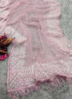 Soft Net Wedding Pink Saree