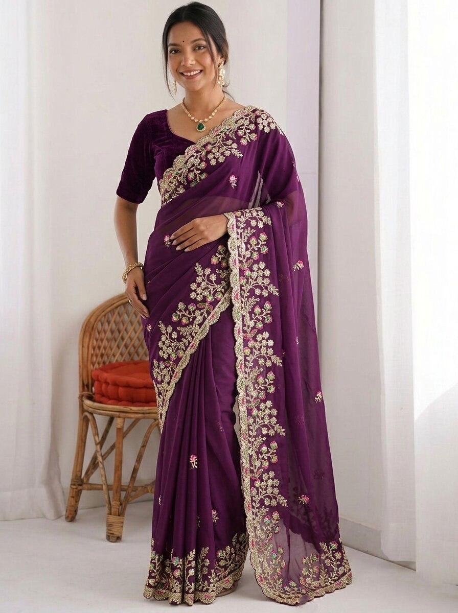 Maharani Black Rangoli Silk saree