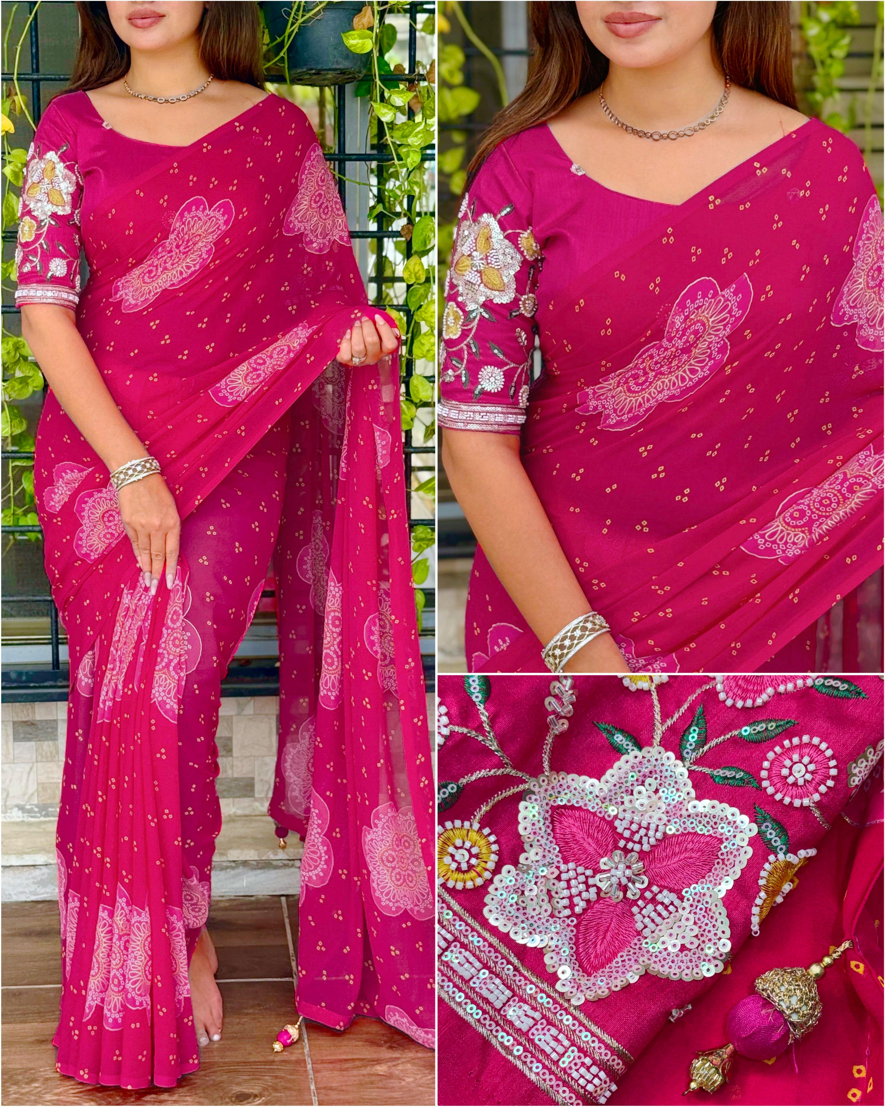 PREMIUM GORGETTE SAREE❤️