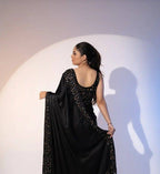 Bollywood Soft Black Rangoli Saree