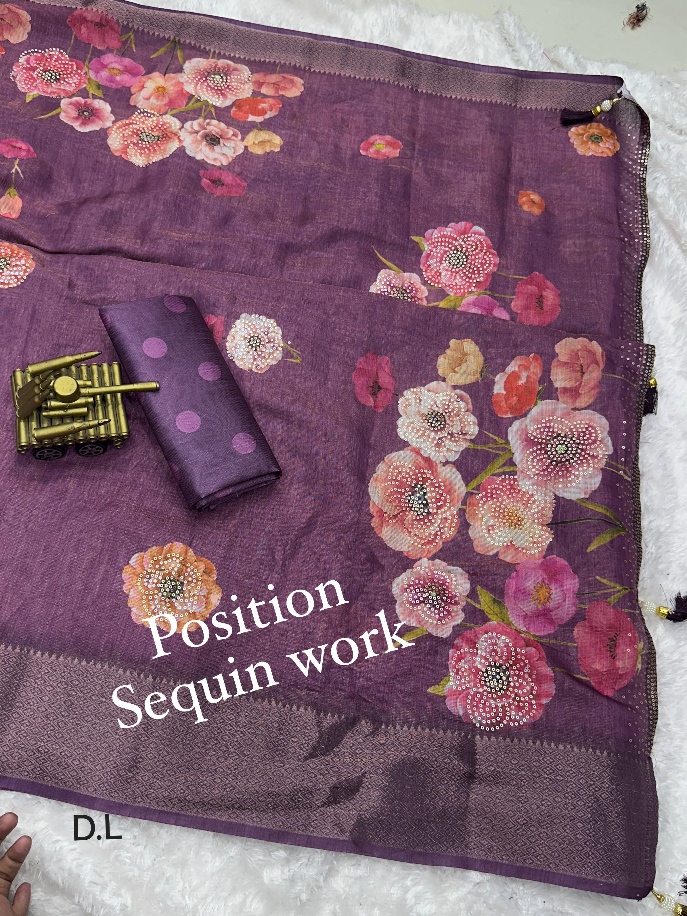 POSITION SEQUIN WORK SAREE