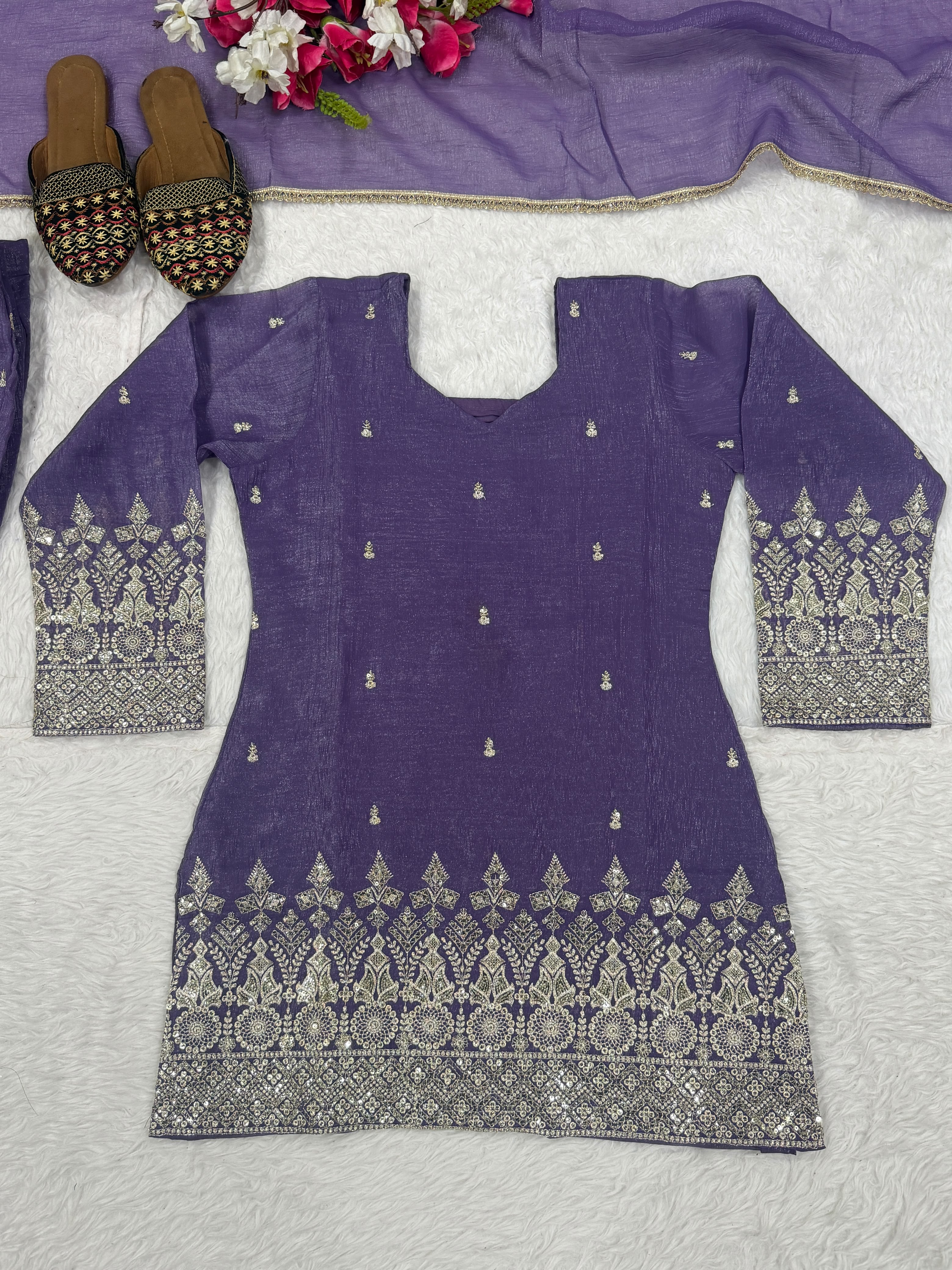 Designer Party Wear Look Top Plazzo