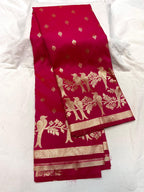 Soft Banarasi Silk Saree Couple Parrot Desgin