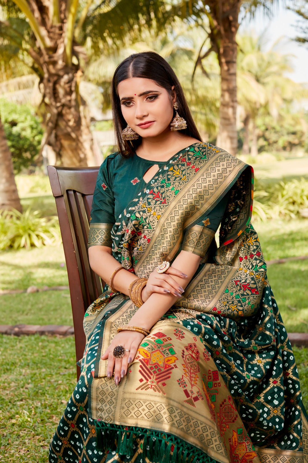 Pure Gharchola Bandhej silk saree