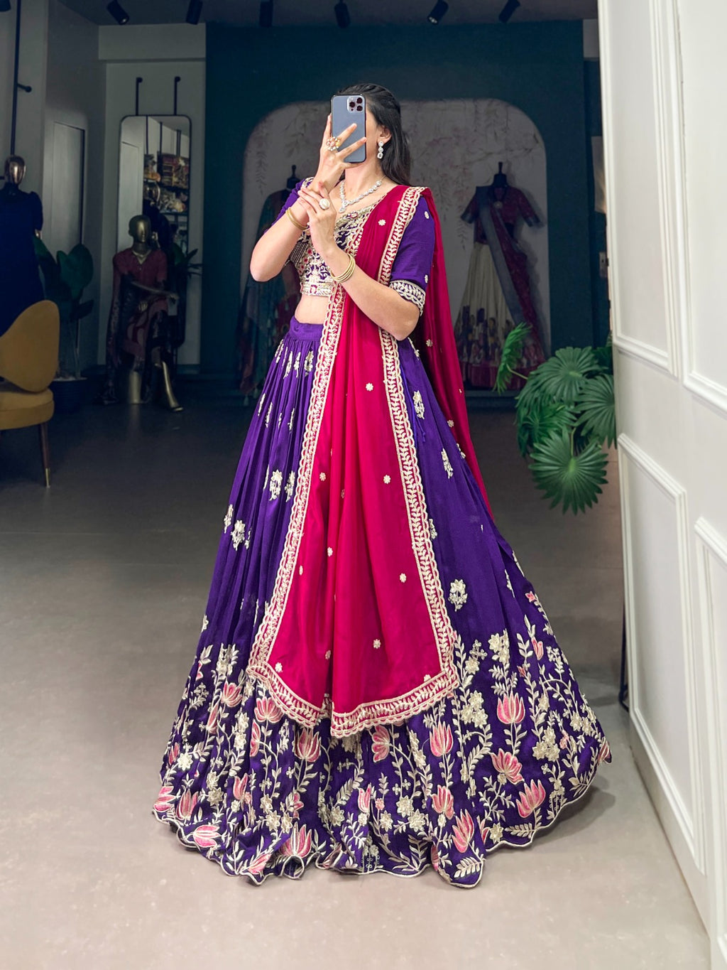 Keshvi Vichitra Silk Lahenga Choli