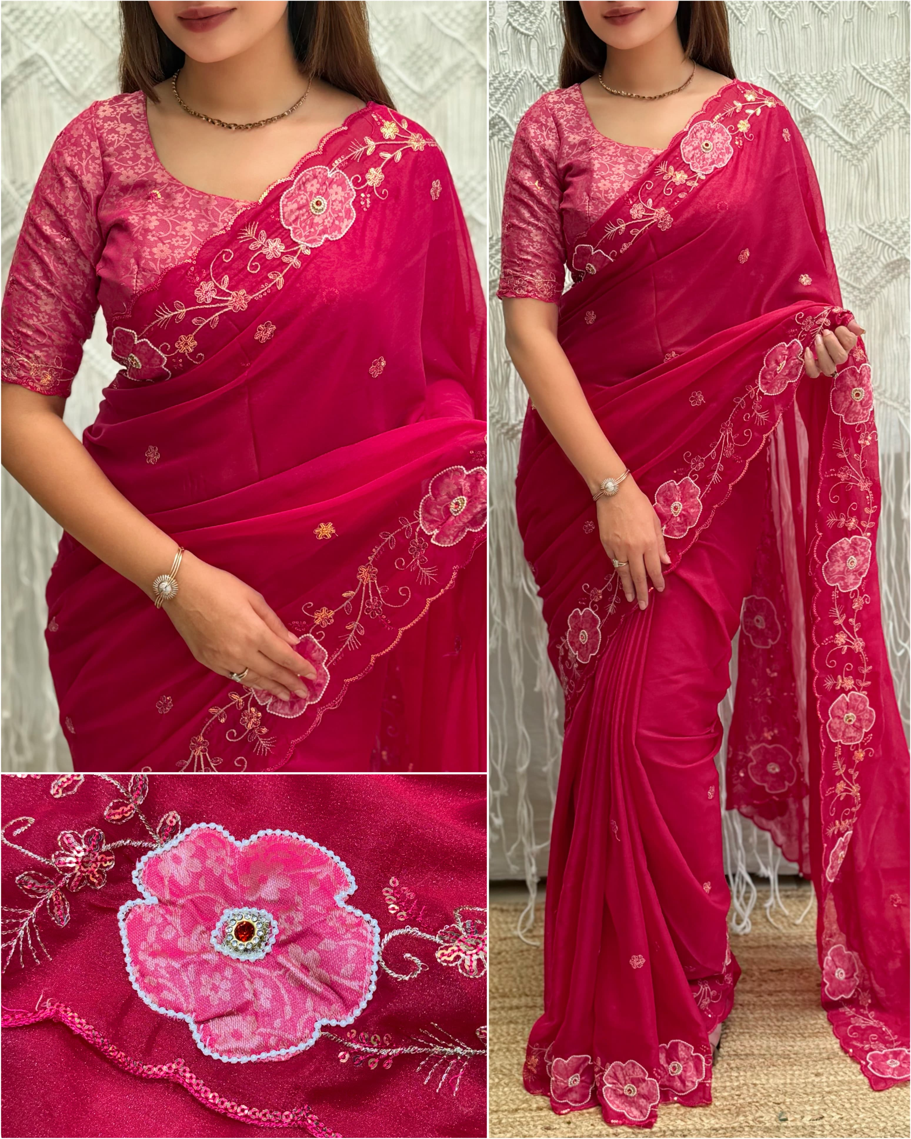 Dikshita Pure Nc Chiffon Saree