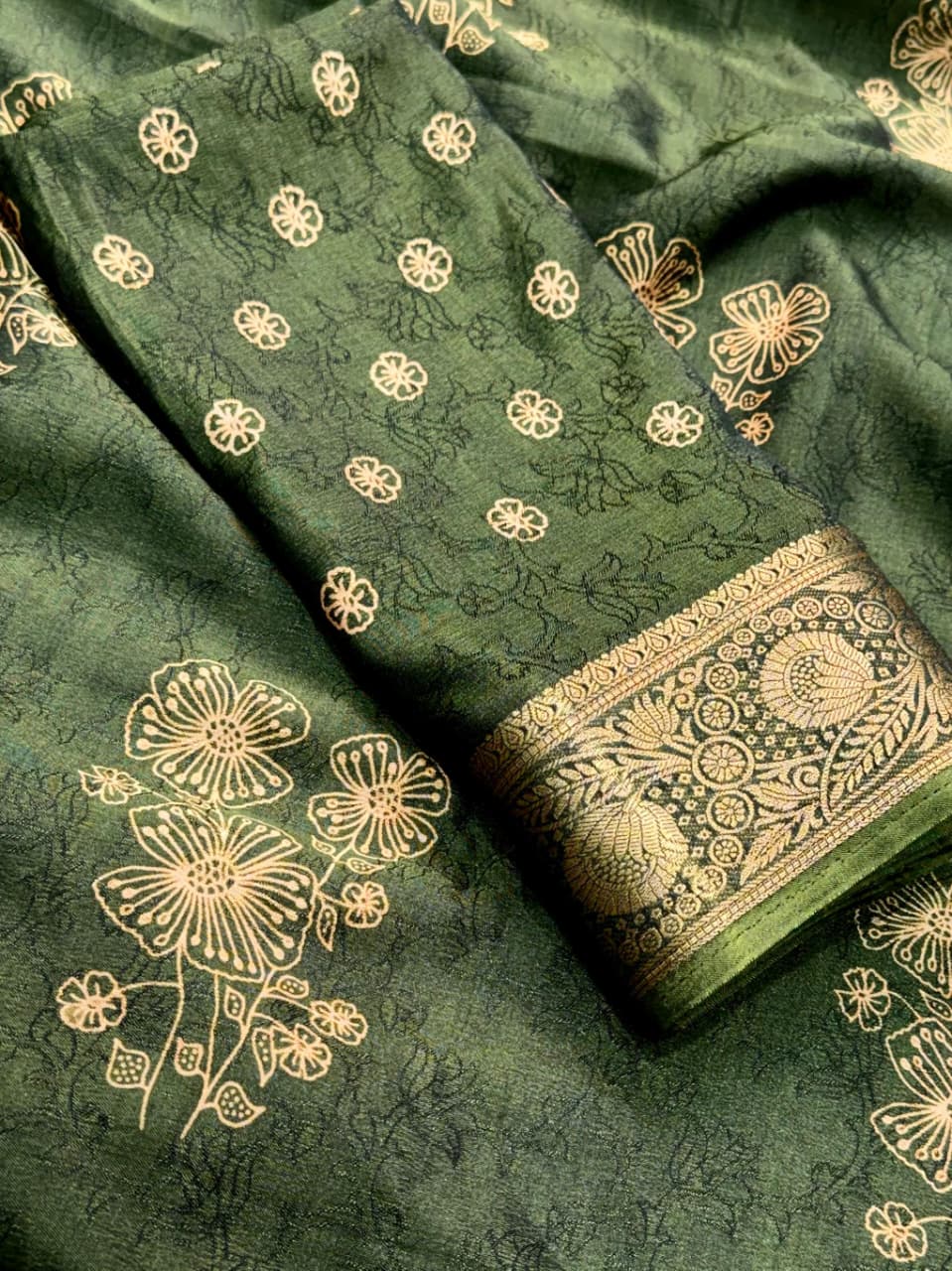 Motif Styled Printed Cotton Saree