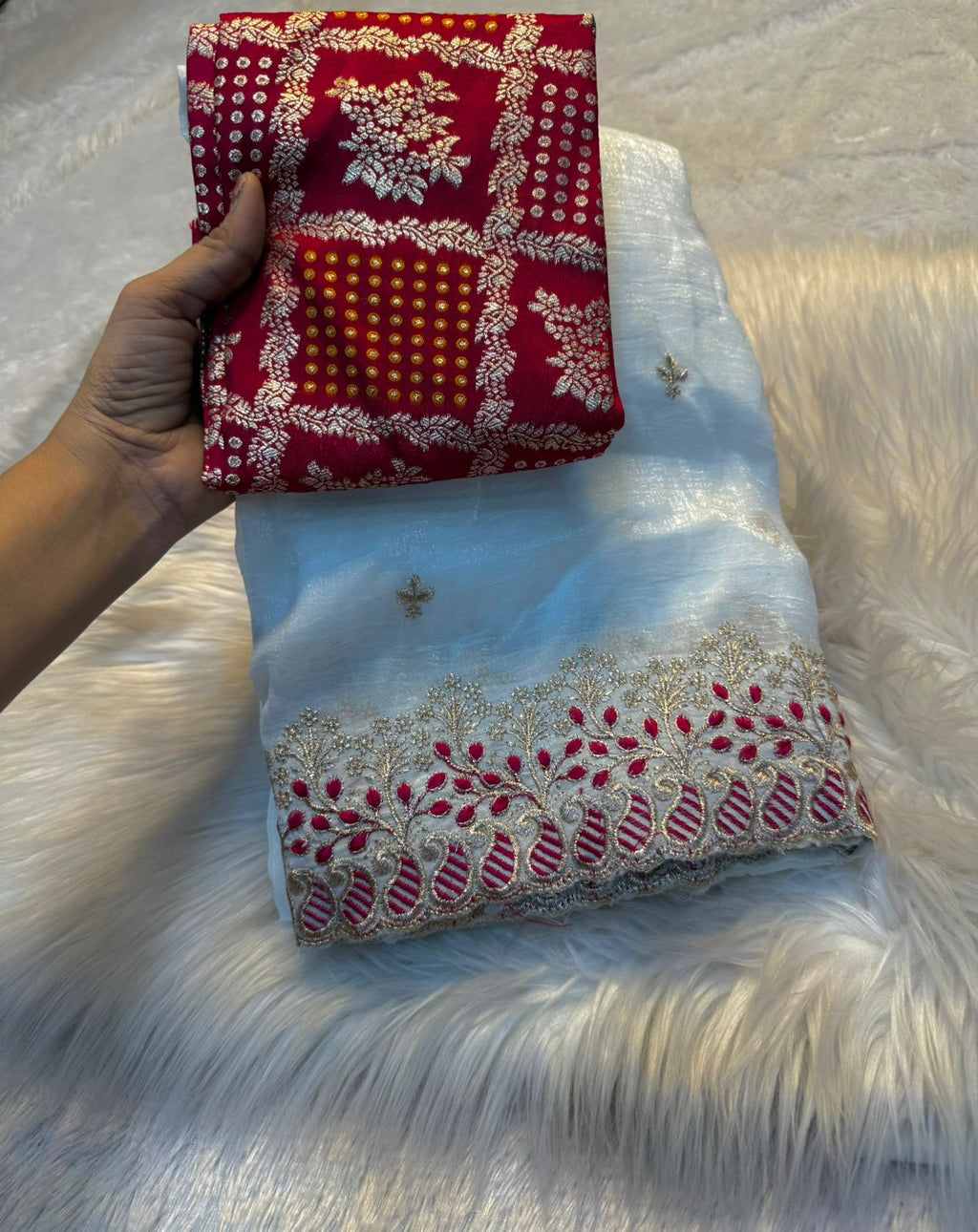 SOFT CRUNCHY ORGANZA SAREE