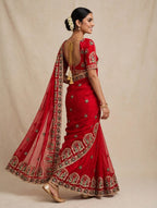 Karvachauth Special Space Silk Red Saree