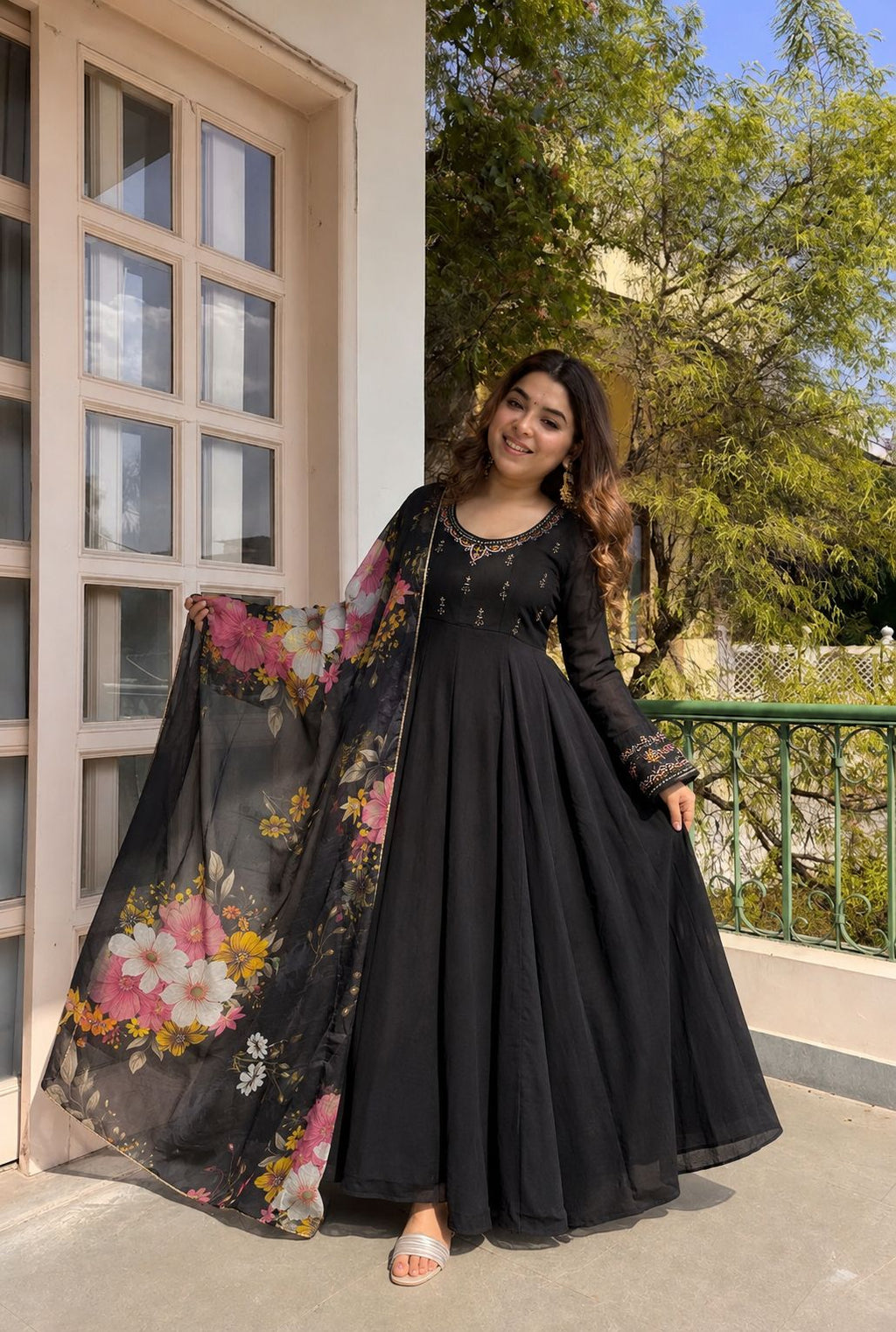 New Party Wear Look Roman Silk Gown