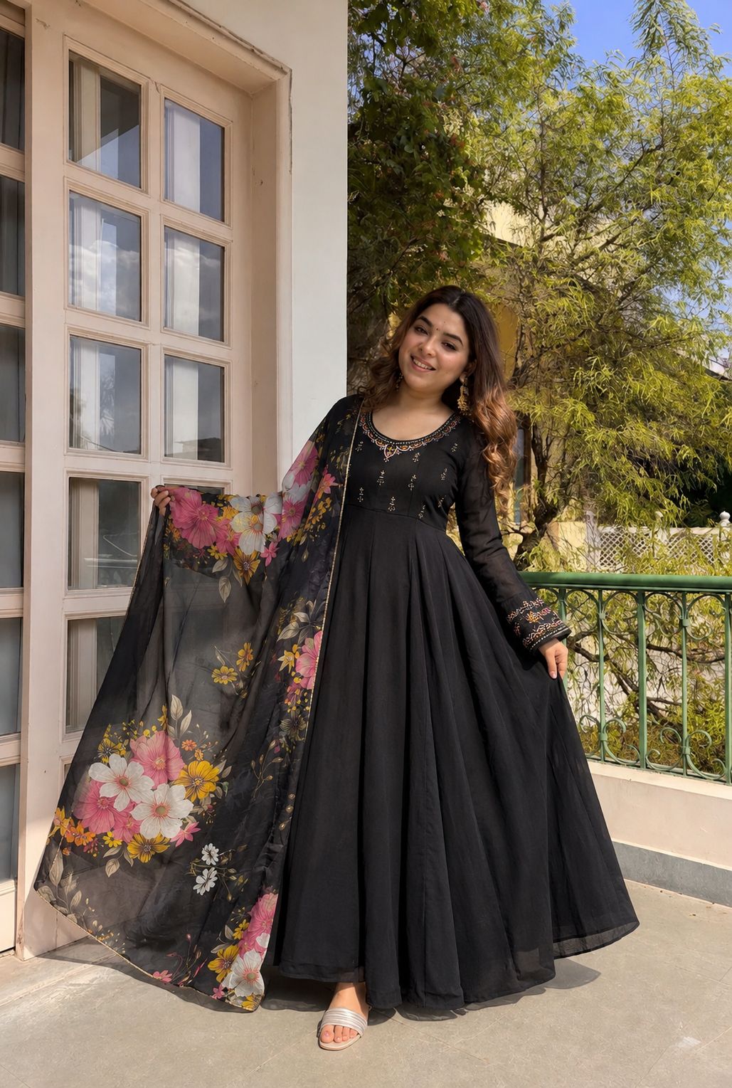 New Party Wear Look Roman Silk Gown