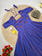 Maggam Hand Work Gown With Duppata