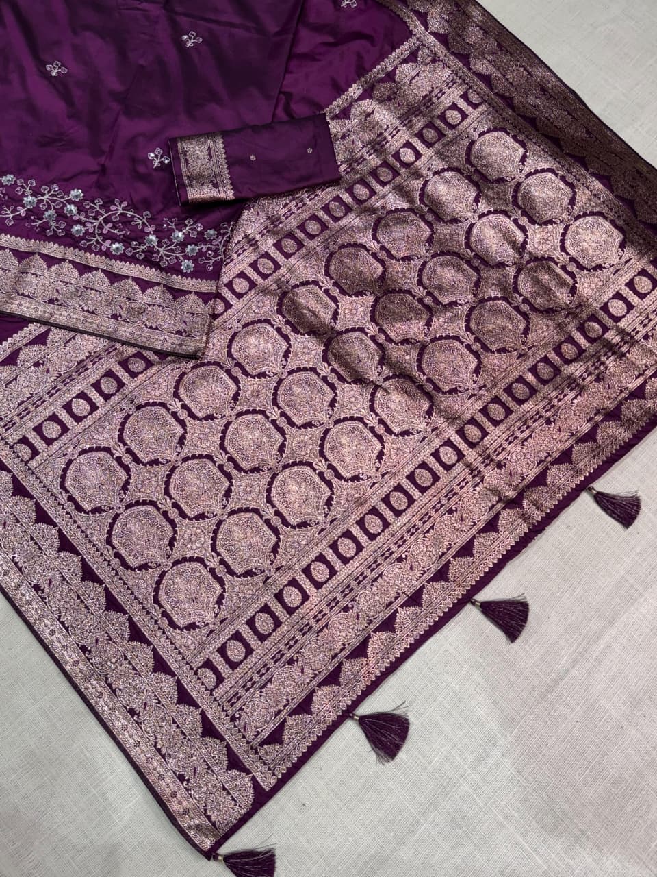Banarasi Silk With Zari Border Saree