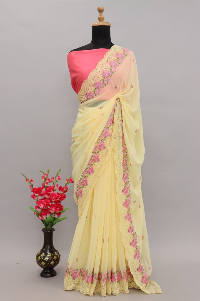 Embroidery Work Georgette Saree