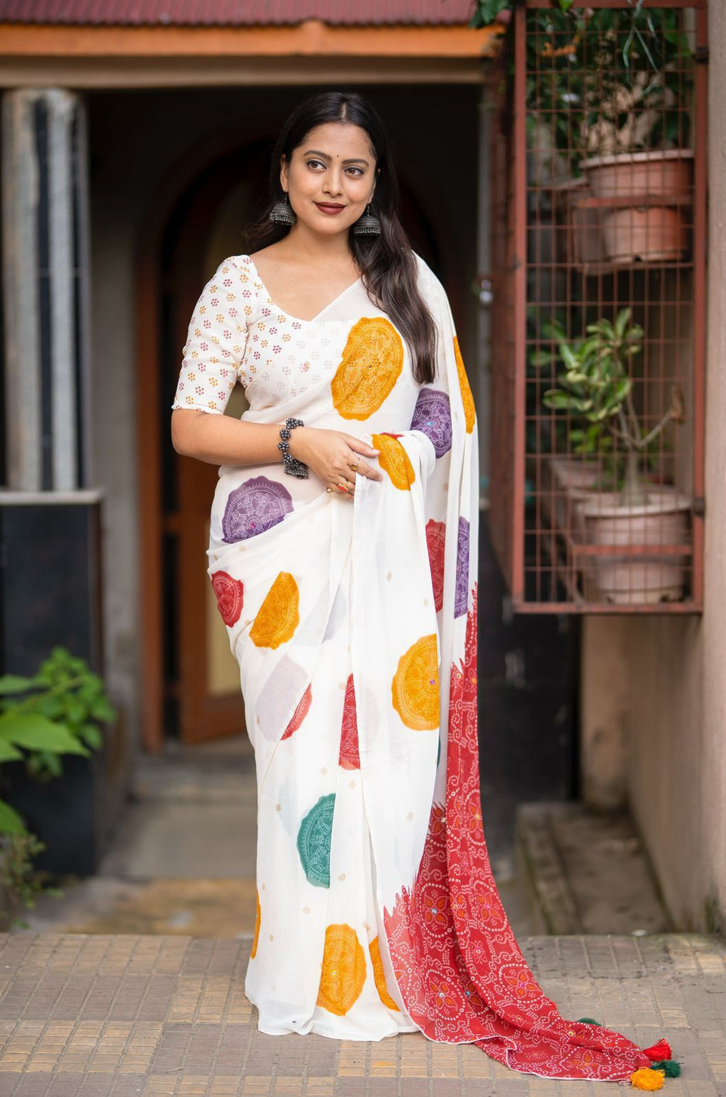 New  bhandani Georgette Saree