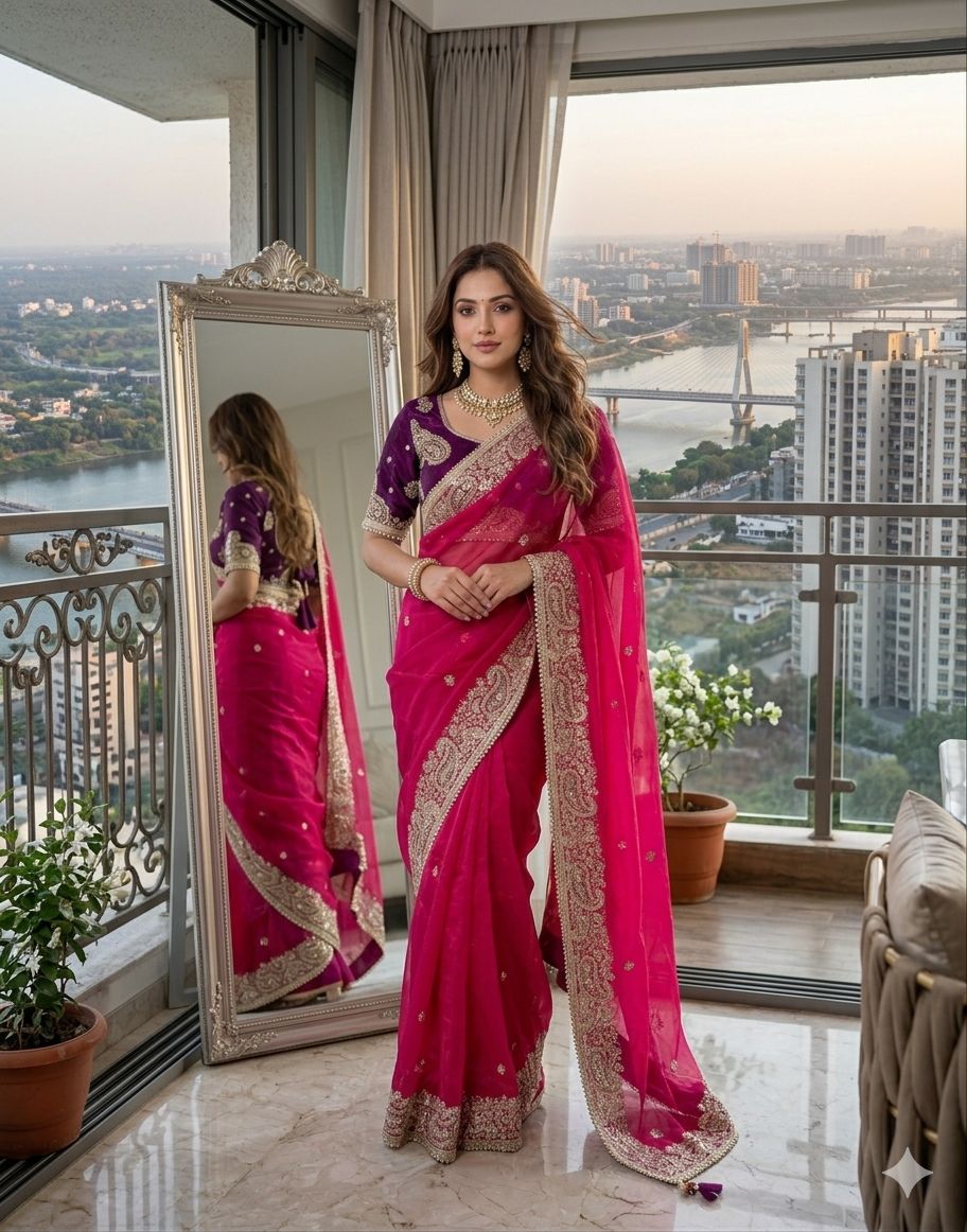 Very soft nd Elegant Rich look Fendy Sartin saree