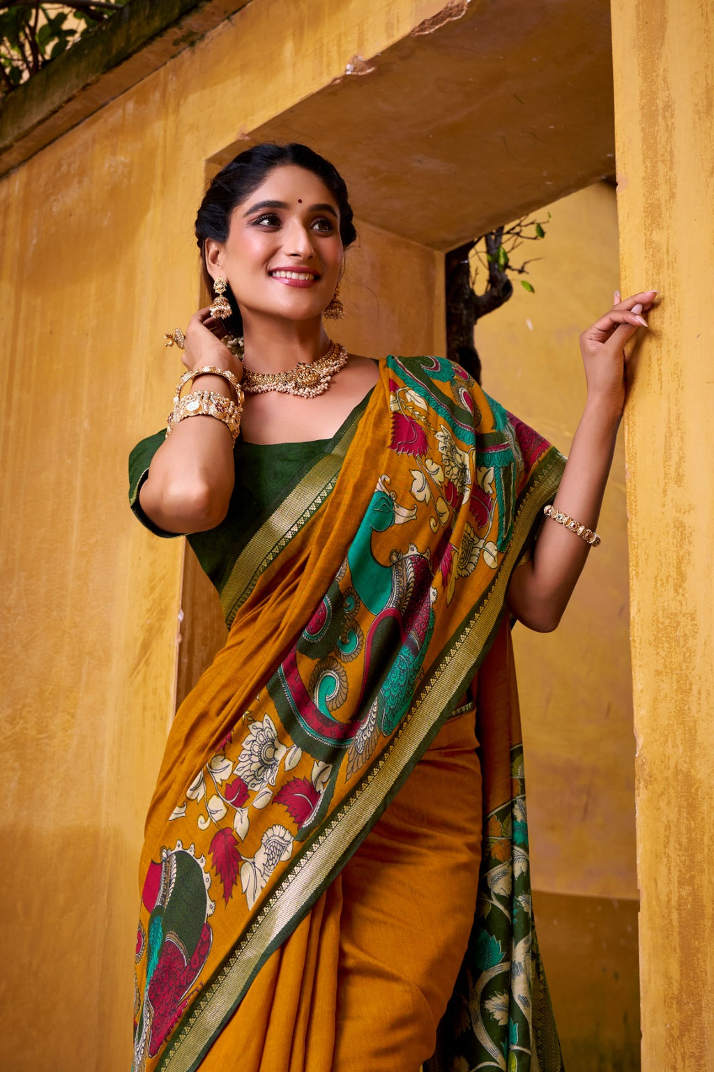 VIRANSHI KALAMKARI PRINT SAREE