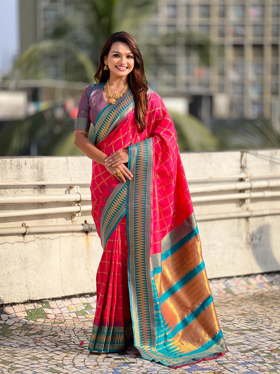 Silk Saree With Gold Zari Traditional Pallu Saree