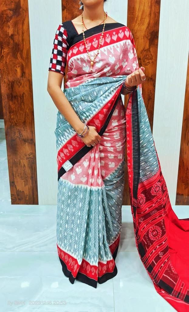Plain Digital Print Saree