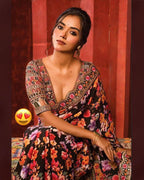 Beautiful digital print Goregette Saree