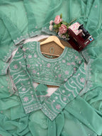 Faux Georgette Designer Wedding Saree