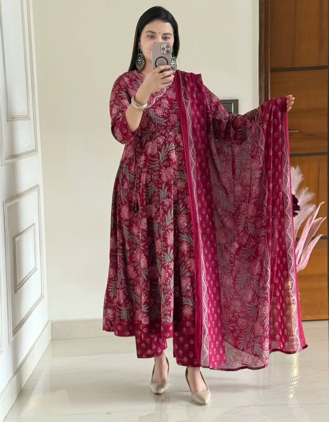 Original Jaipuri Cotton Anarkali Round Kurti