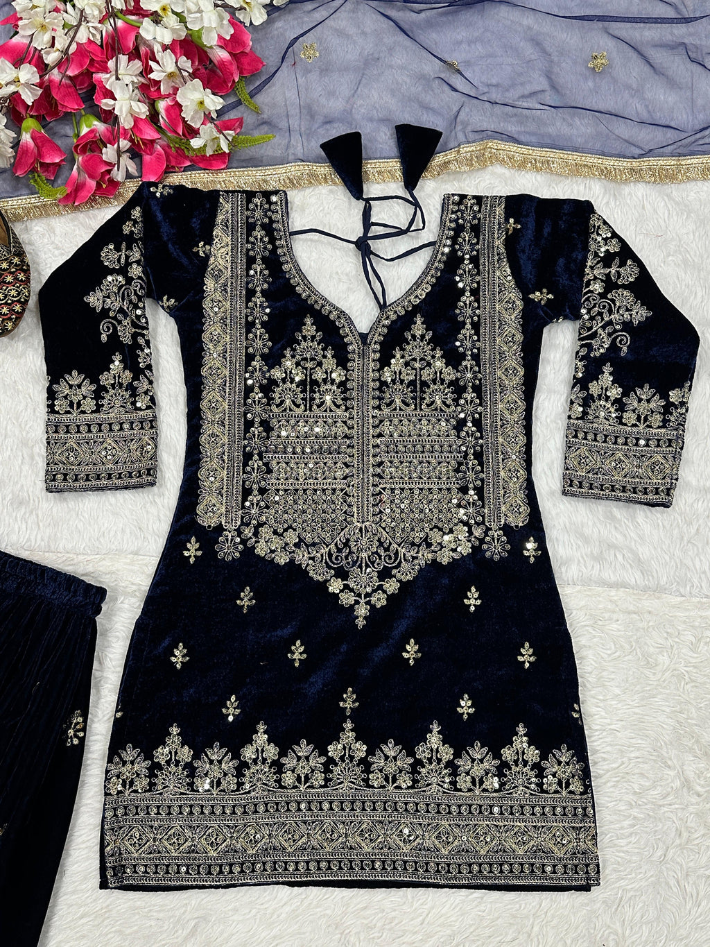 Designer Party Wear Look Top  Sharara Plazzo and Dupatta