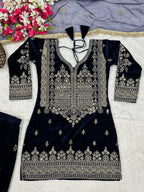 Designer Party Wear Look Top  Sharara Plazzo and Dupatta