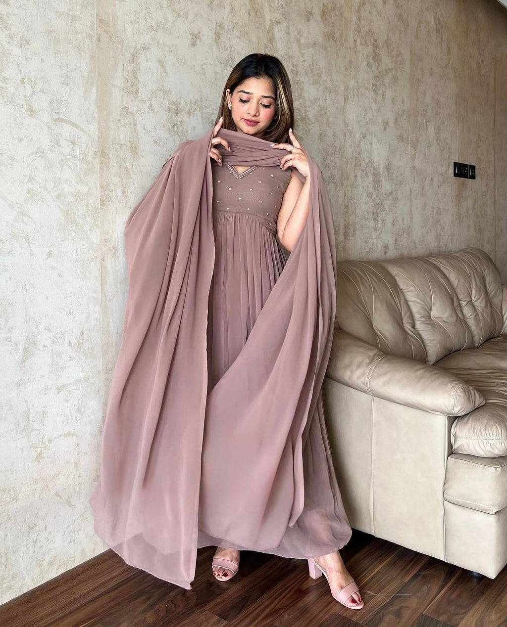 Heavy Faux Georgette Gown