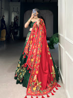 Festive Tusser Lehenga