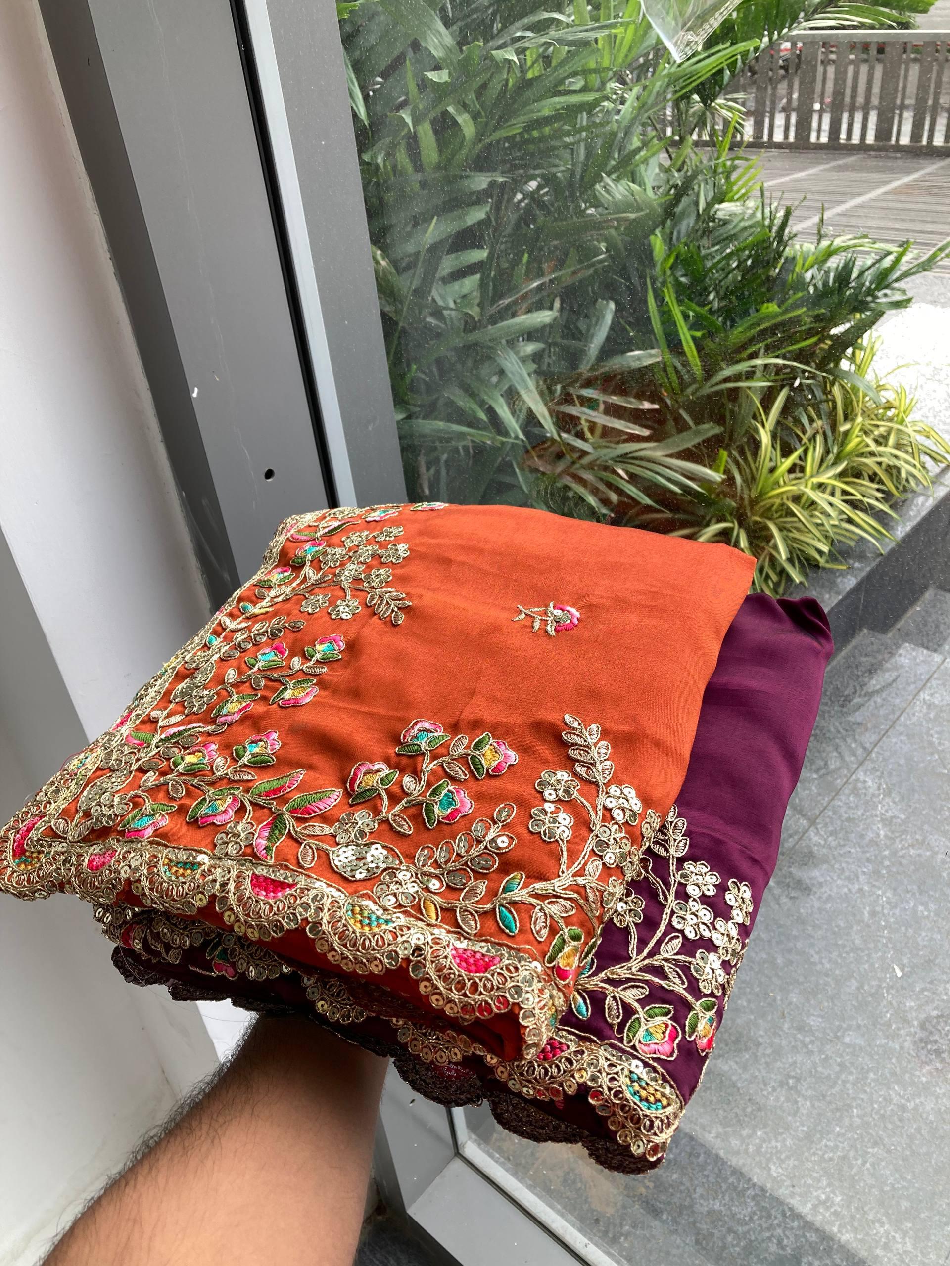 Maharani Black Rangoli Silk saree