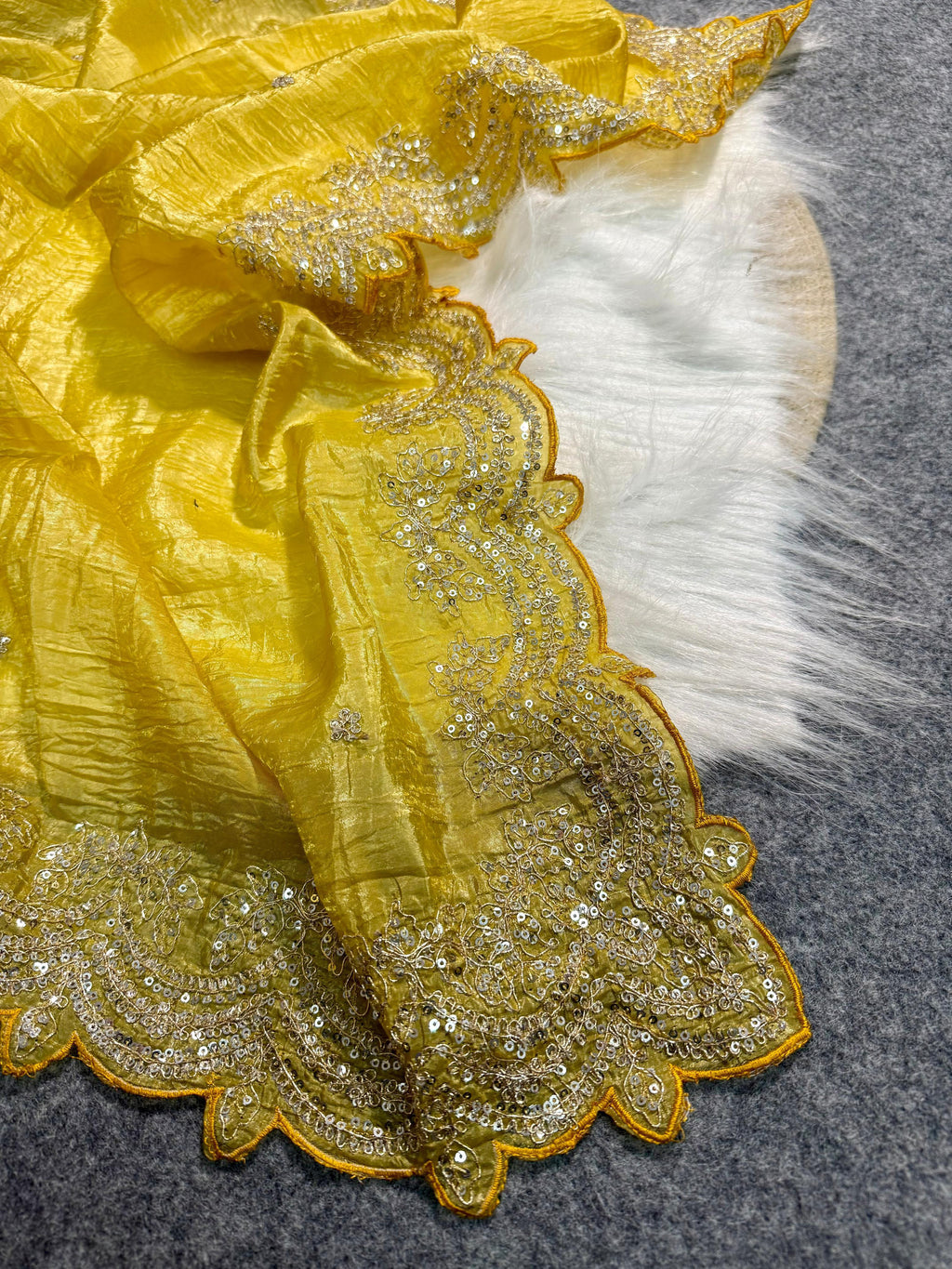 Premium Gold Crush Pure Fabric Saree